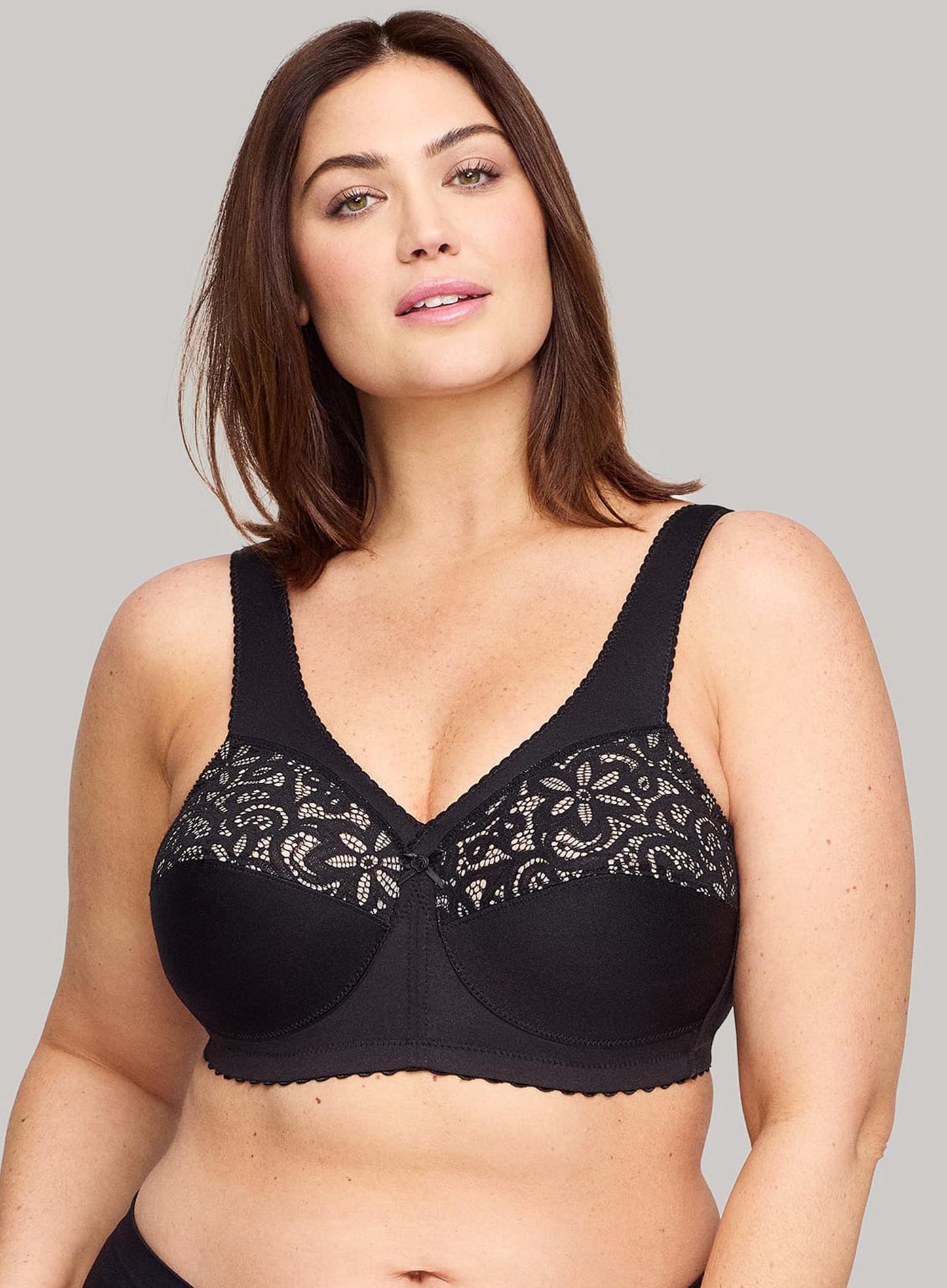 Glamorise: Magic Lift Cotton Full Figure Support Bra Black