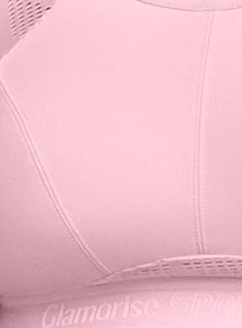 Glamorise: No-Sweat Mesh Medium Support Sports Bra Pink